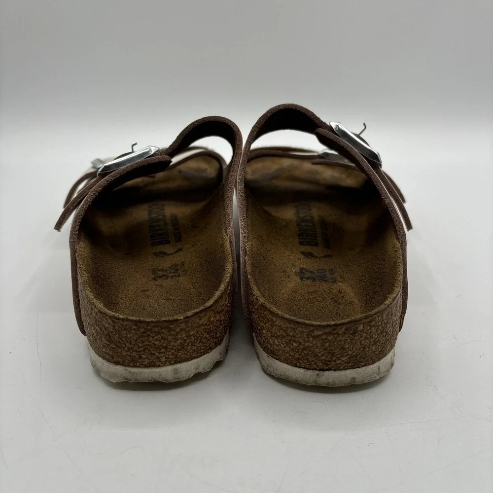 Birkenstock Arizona Birko Flor‎ Beige Nude Patent Sandals Women's Size 37 US 6